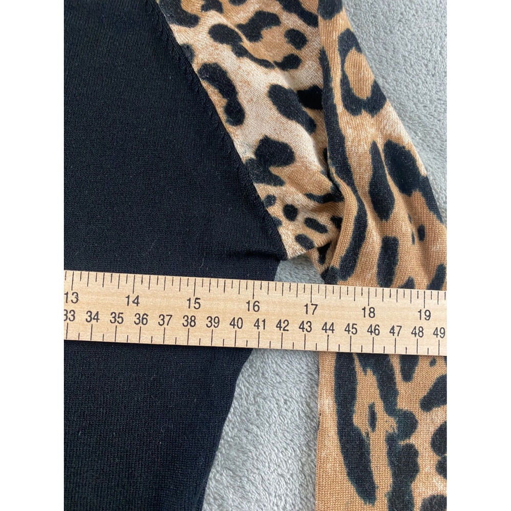 Say What? Womens Black Leopard Print Raglan Sleeve Sweater Dress Medium M - Picture 5 of 10